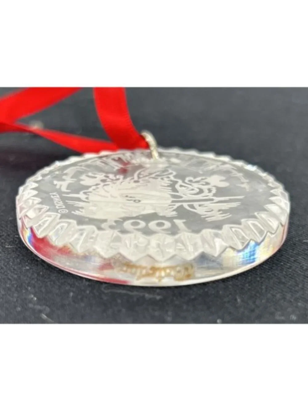 Waterford Crystal 1993 Disney Mickey and Minnie with Santa Ornament 2